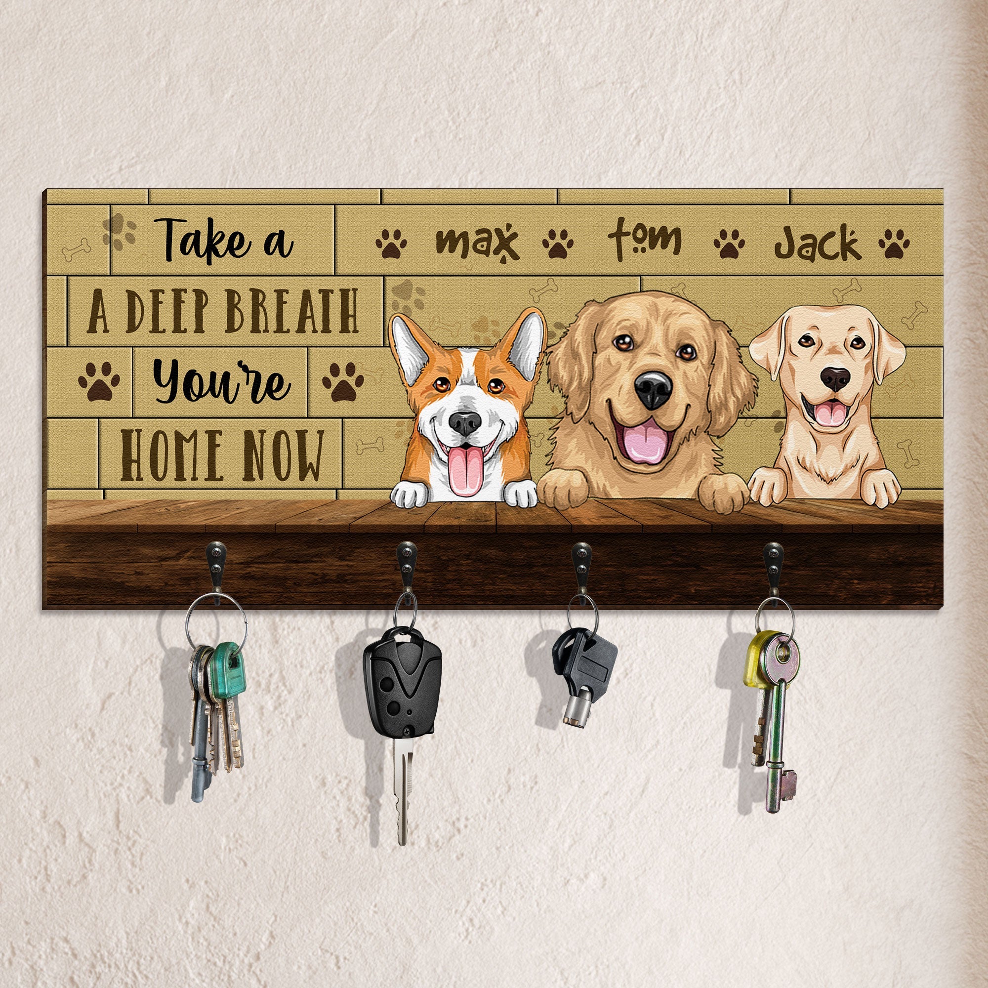 Take A Deep Breath You're Home Now - Personalized Key Holder