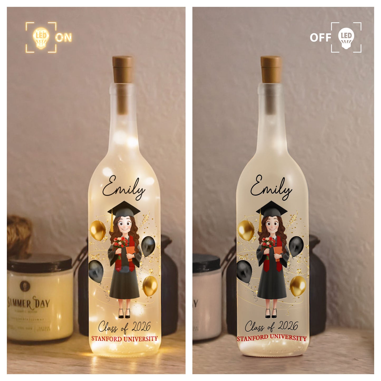 Take Pride In How Far You Come - Personalized Bottle Lamp