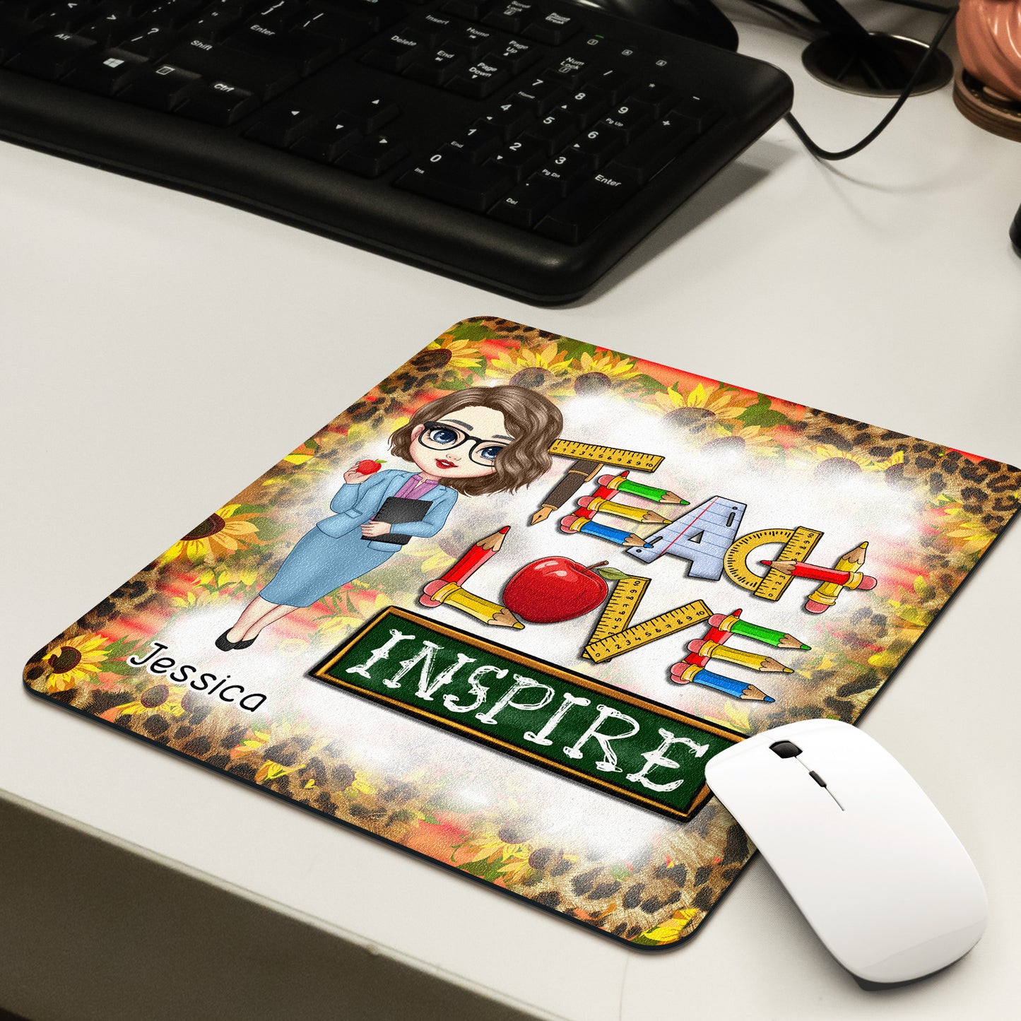 Teach Love Inspire - Custom Shape Mouse Pad