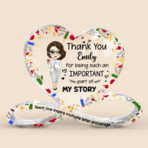 Teach Love Inspire Motivate Listen Encourage - Personalized Infinity Heart-Shaped Acrylic Plaque