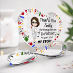 Teach Love Inspire Motivate Listen Encourage - Personalized Infinity Heart-Shaped Acrylic Plaque