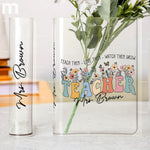 Teach Love Watch Them Grow Teacher Book Vase - Personalized Acrylic Book Vase