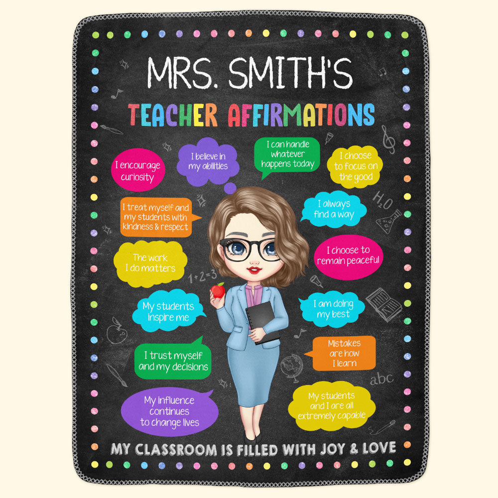 Teacher Affirmations - Teacher Appreciation Gift - Personalized Blanket