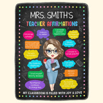 Teacher Affirmations - Teacher Appreciation Gift - Personalized Blanket