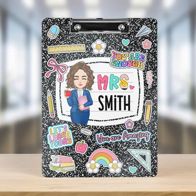 Teacher Back To School Gift Composition Book Design - Personalized Acrylic Clipboard