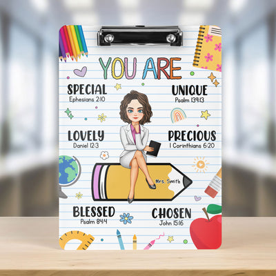 Teacher Back To School You Are Chosen Blessed Unique - Personalized Acrylic Clipboard