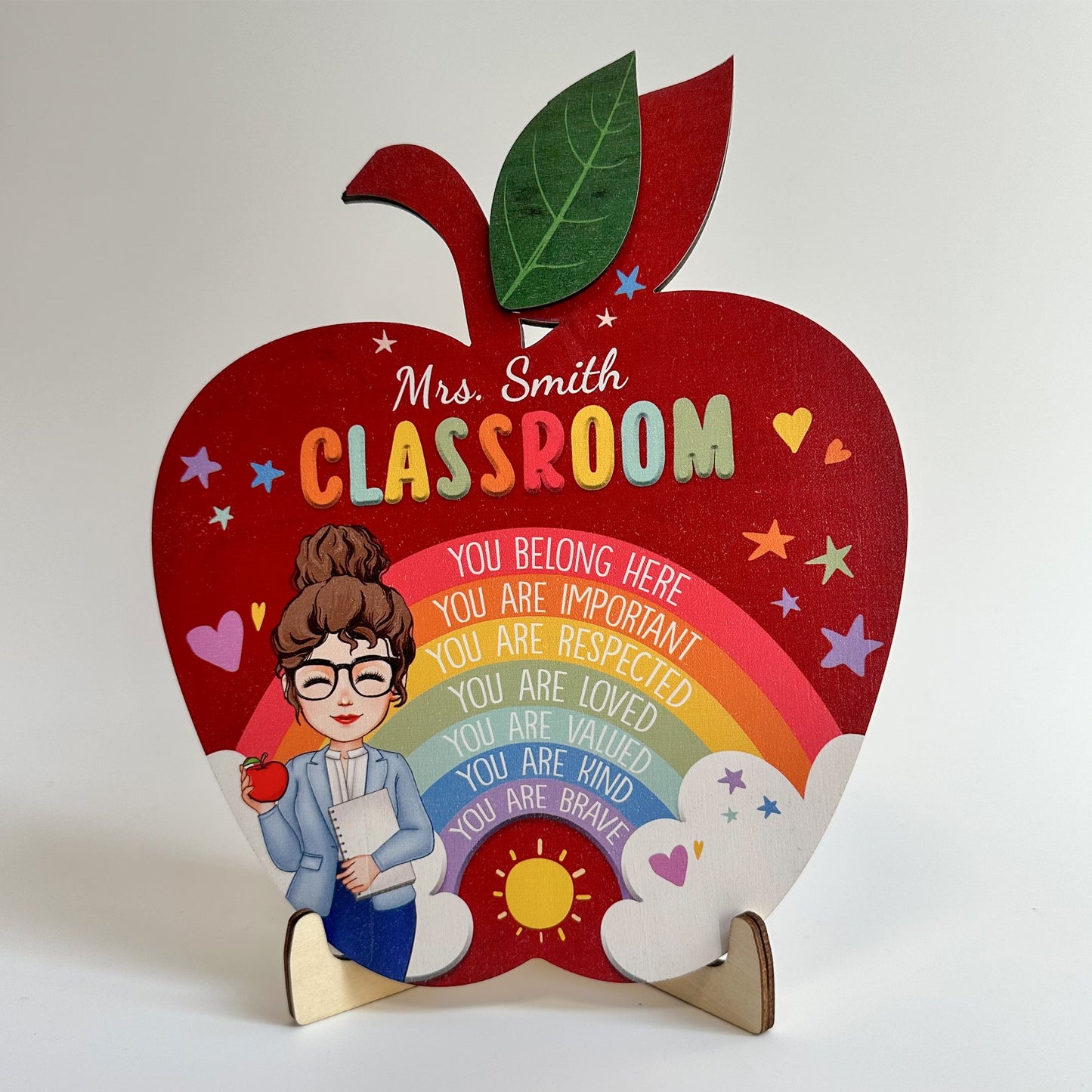 Teacher Classroom You Are Respected - Personalized 2 Layers Wooden Plaque