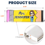 Teacher Desk Name Plate With Pencil Pattern - Personalized Name Plate