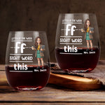 Teacher Funny Gift Letter Of The Week - Personalized Stemless Wine Glass