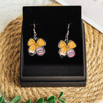 Teacher Gift Custom Name Pencil Crayon Bow - Personalized Acrylic Earrings