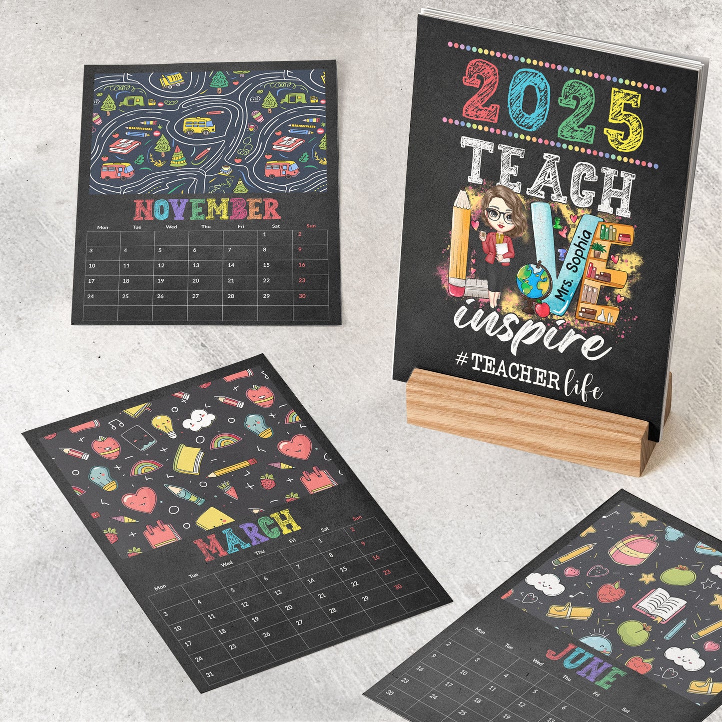 Teacher Life - Personalized Easel Calendar