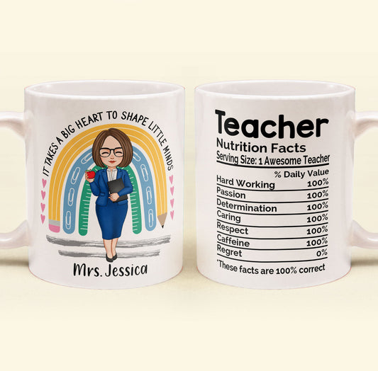 Teacher Nutrition Facts - Personalized Mug