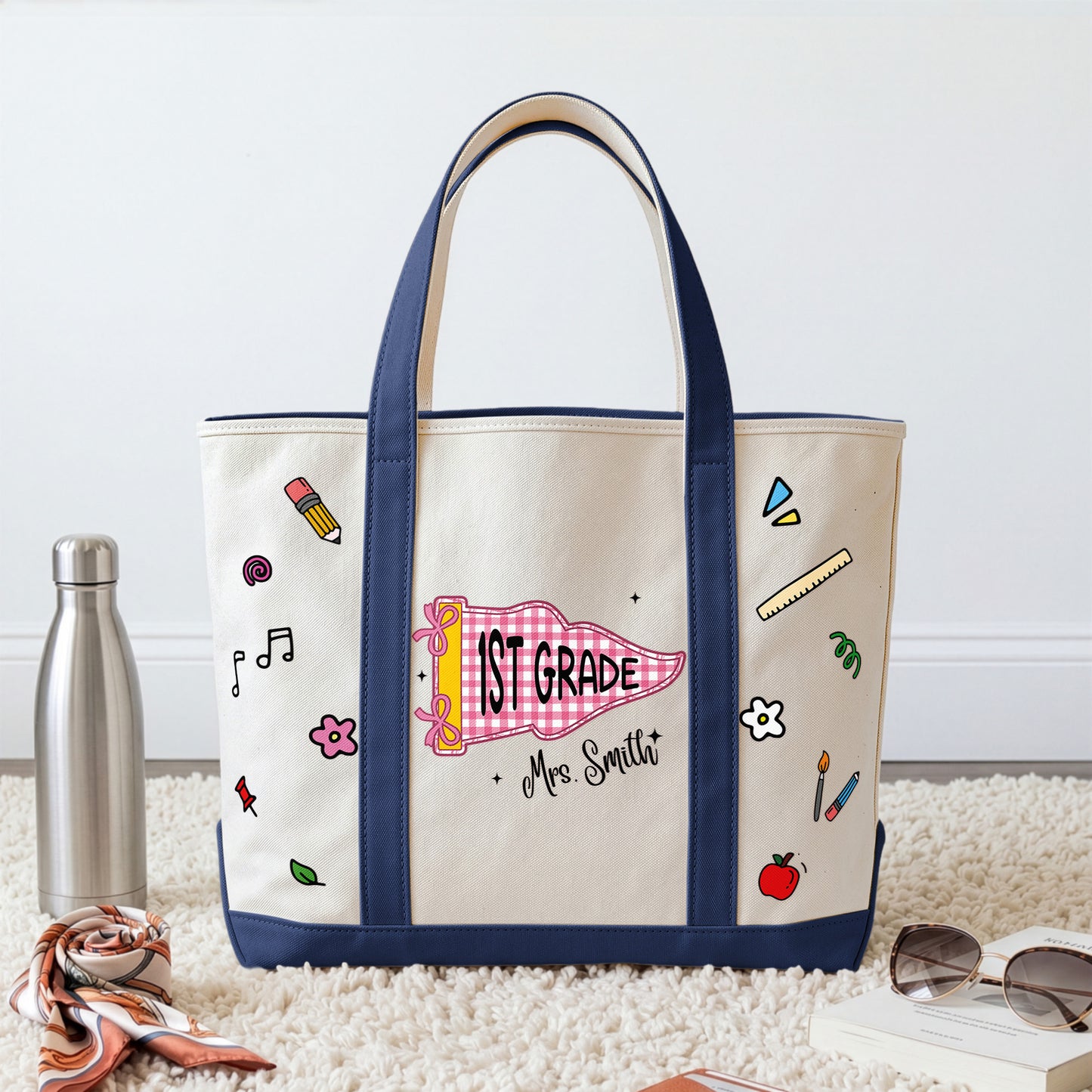 Teacher Pennant Flag - Personalized Tote Bag