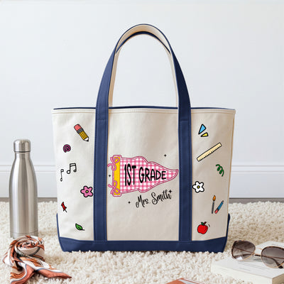Teacher Pennant Flag - Personalized Tote Bag