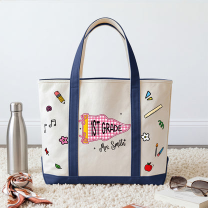 Teacher Pennant Flag - Personalized Tote Bag