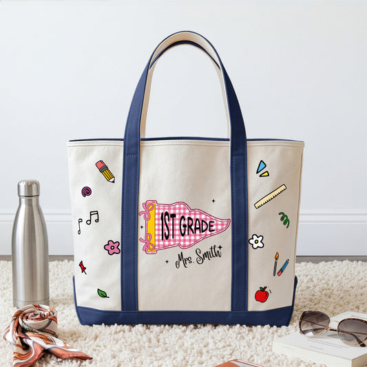 Teacher Pennant Flag - Personalized Tote Bag