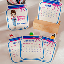 Teacher Personalized Gift - Teacher Desk Decoration - Custom Easel Calendar 2026