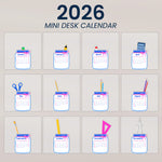 Teacher Personalized Gift - Teacher Desk Decoration - Custom Easel Calendar 2026
