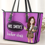 Teacher Stuff Bag - Teacher Personalized Gift - Personalized Leather Tote Bag