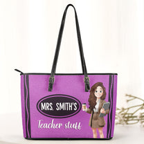 Teacher Stuff Bag - Teacher Personalized Gift - Personalized Leather Tote Bag