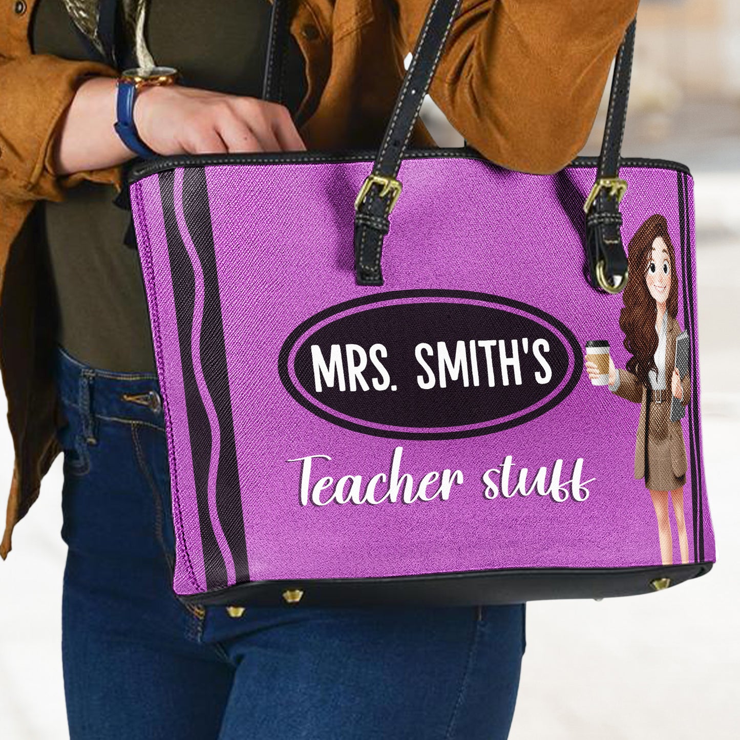 Teacher Stuff Bag - Teacher Personalized Gift - Personalized Leather Tote Bag
