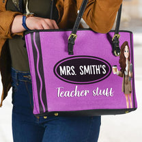 Teacher Stuff Bag - Teacher Personalized Gift - Personalized Leather Tote Bag