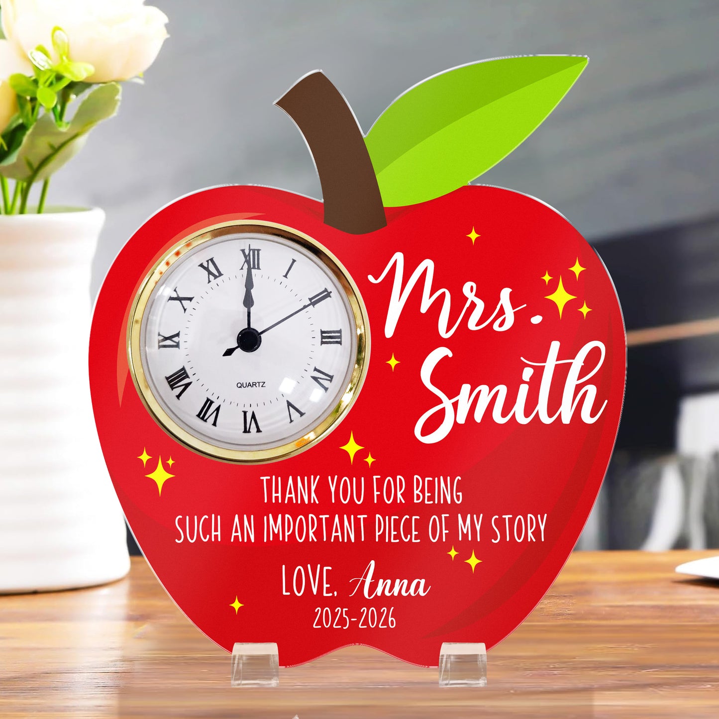 Teacher Thank You Gift Important Piece Of My Story - Personalized Acrylic Desk Clock