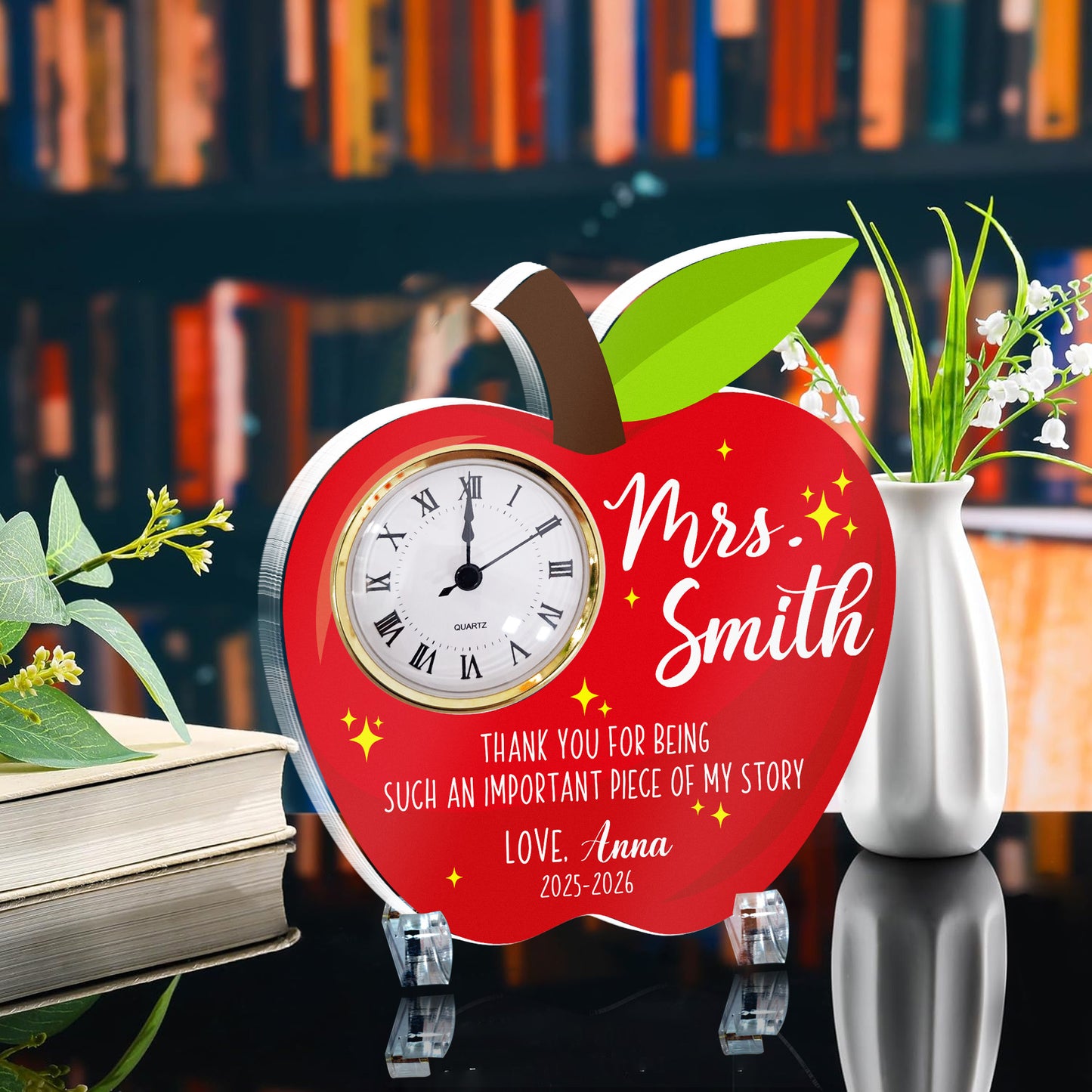 Teacher Thank You Gift Important Piece Of My Story - Personalized Acrylic Desk Clock