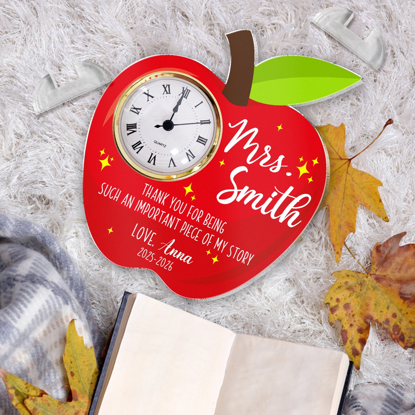 Teacher Thank You Gift Important Piece Of My Story - Personalized Acrylic Desk Clock