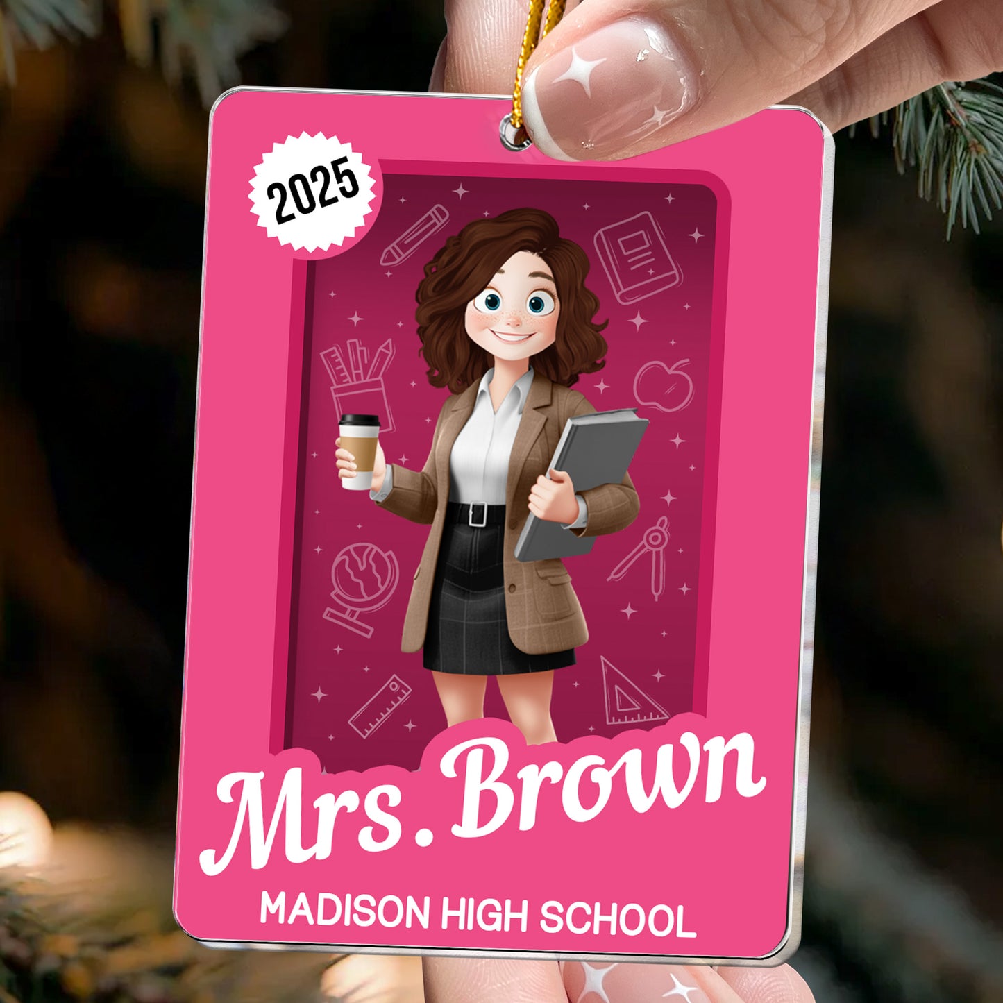 Teacher Toy Box - Teacher Custom Gift - Personalized Acrylic Ornament