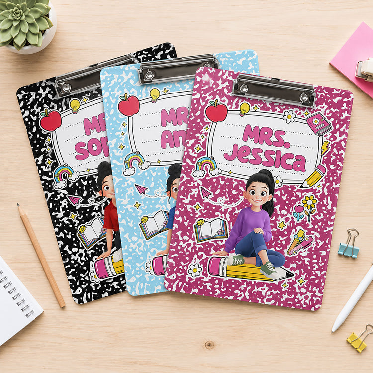 Teacher-Cartoon-Composition-Book-Personalized-Clipboard-1