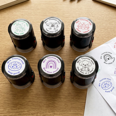 Teacher Comments & Encouragement Phrases - Personalized Stamp