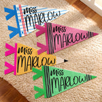 Teacher Custom Name Classroom Decor - Personalized Pennant