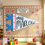 Teacher-Custom Name Classroom Decor - Personalized Pennant 0