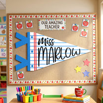 Teacher-Custom Name Classroom Decor - Personalized Pennant 0