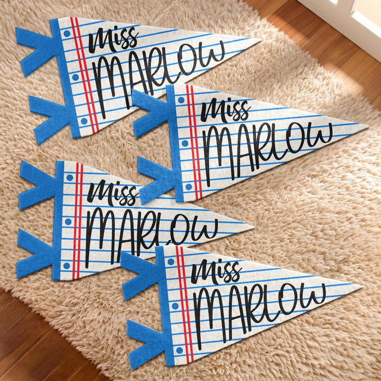 Teacher-Custom Name Classroom Decor - Personalized Pennant 1