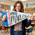 Teacher-Custom Name Classroom Decor - Personalized Pennant 3