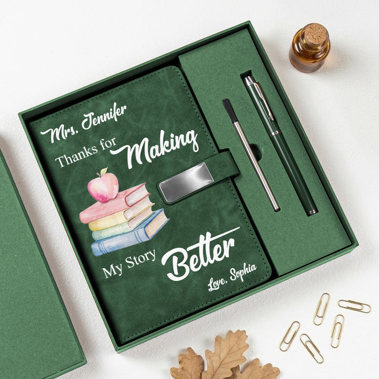 Teacher-Thank You End Of Year Appreciation Gift - Personalized Notebook Set 6