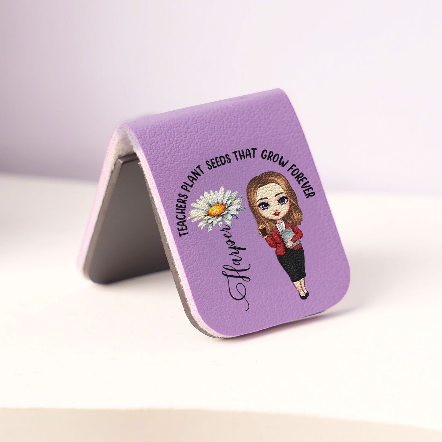 Teachers Plant Seeds That Grow Forever - Personalized Leather Magnetic Bookmark