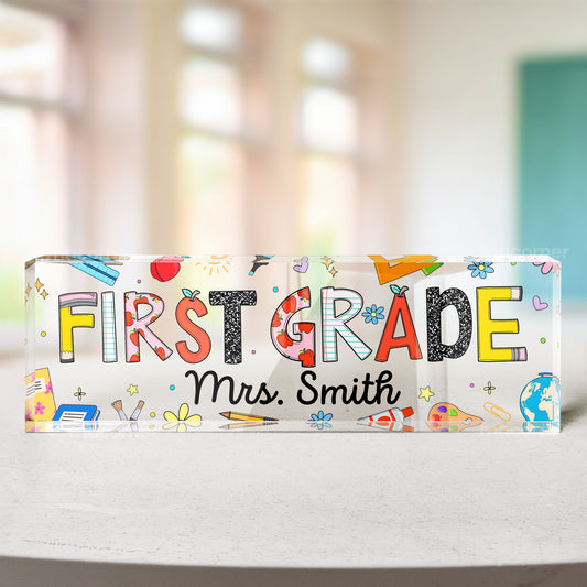 Teaching Custom Grade Teacher Appreciation Back To School - Personalized Name Plate