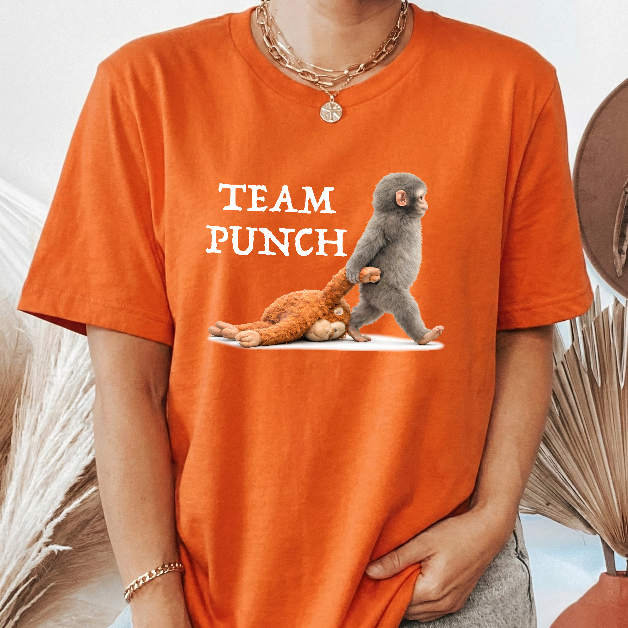 Team-Punch-Baby-Monkey-Punch-Support-Animal,-Peace-Lovers-Shirt-2