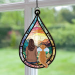 Teardrop Pet Memorial Gift - Personalized Window Hanging Suncatcher Ornament