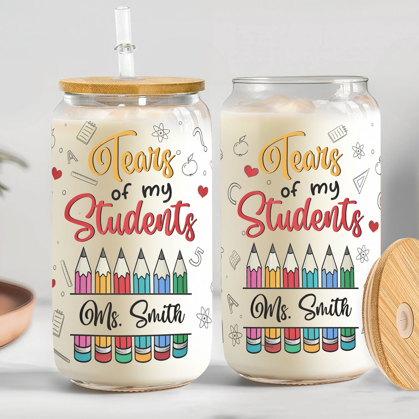 Tears Of My Students - Personalized Clear Glass Cup