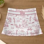 Tennis Golf Pickleball Lacrosse Toile De Jouy - Custom Women's Skorts With Pockets