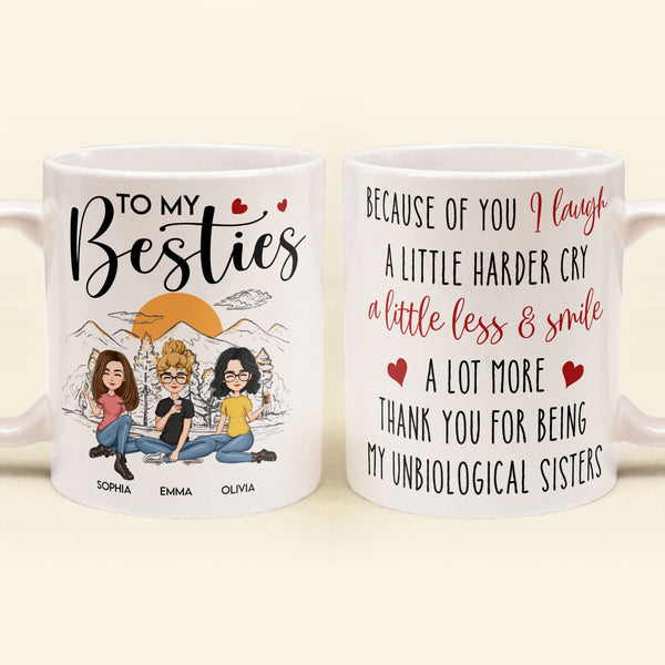 Happy Hallothanksmas Besties Friendship - Personalized Mason Jar Cup With  Straw