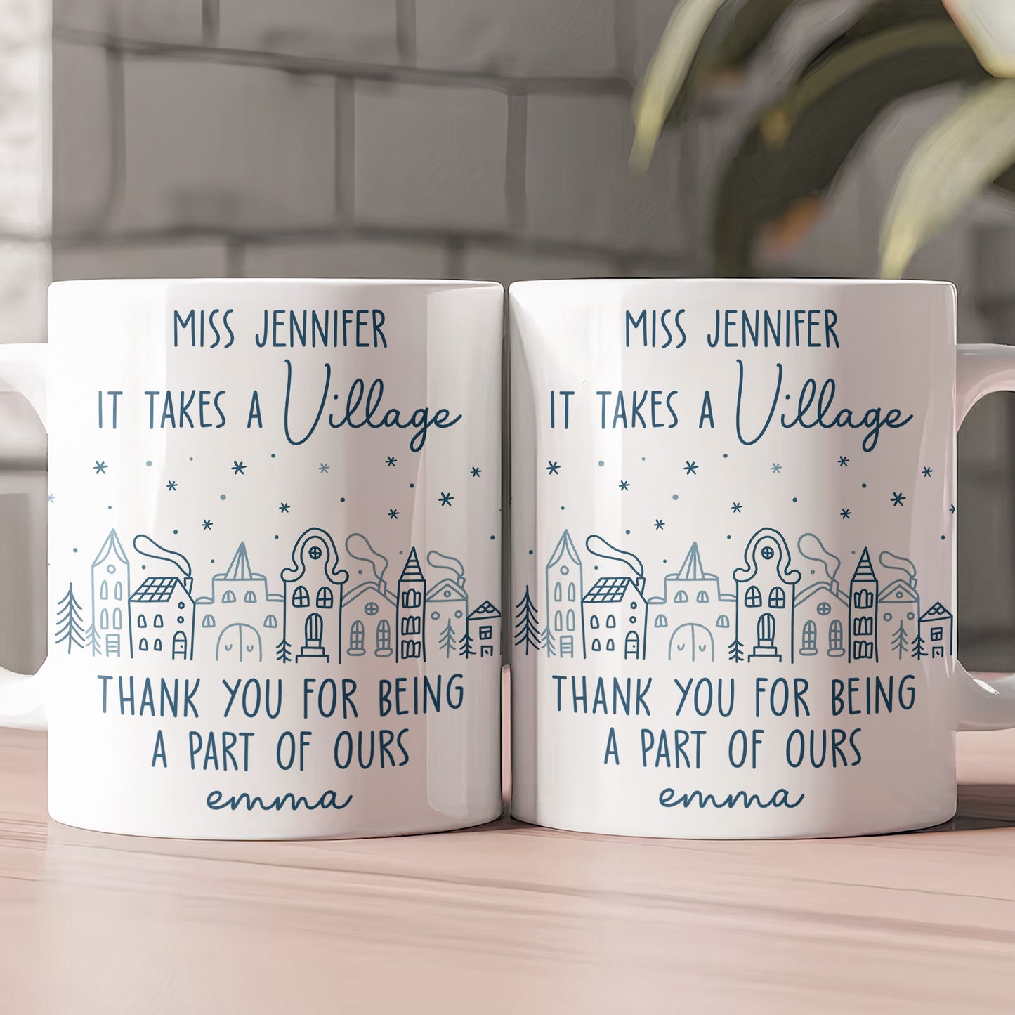 Thank You Exchange Gift For Team, Employee Appreciation It Takes A Village - Personalized Mug