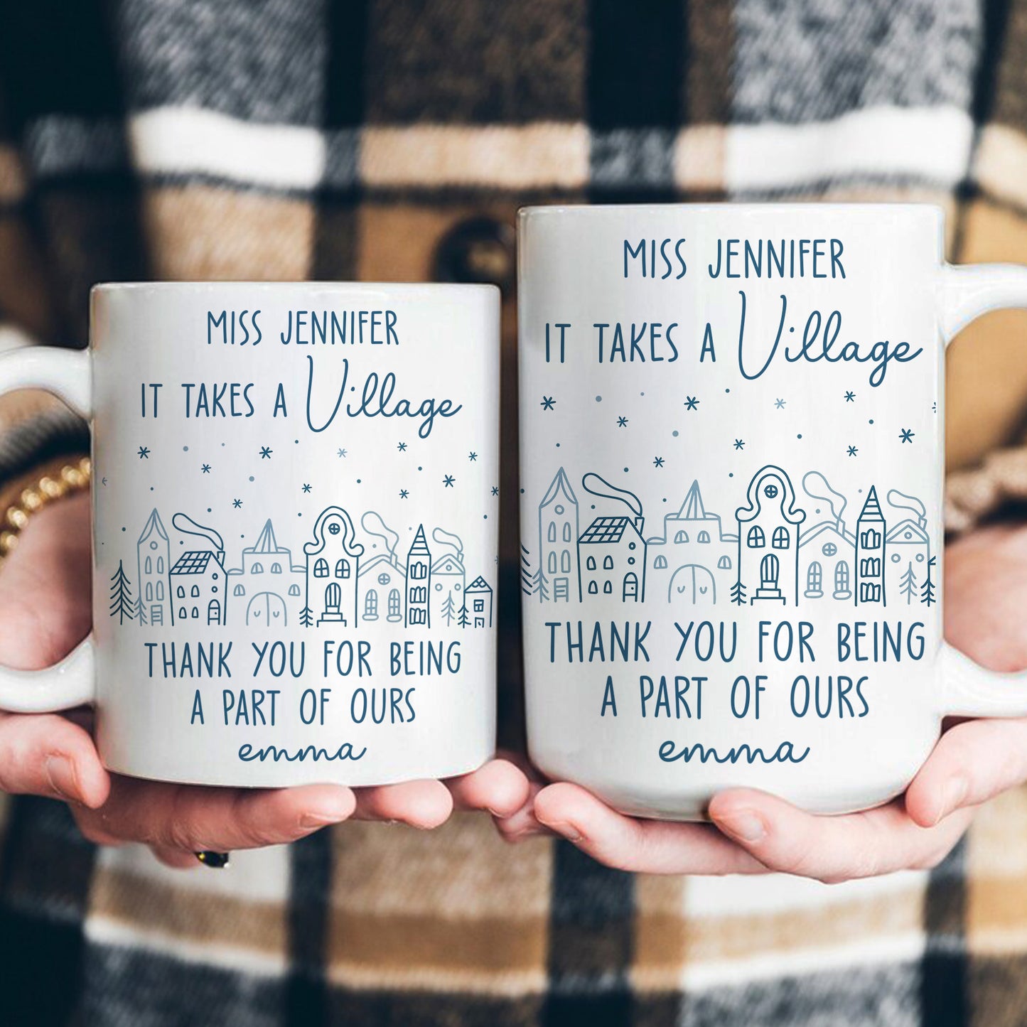 Thank You Exchange Gift For Team, Employee Appreciation It Takes A Village - Personalized Mug