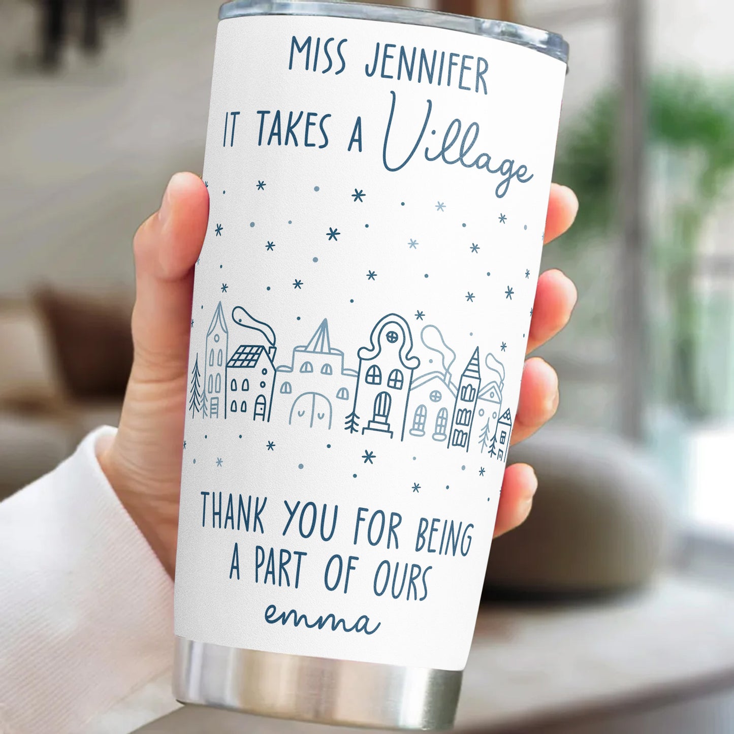 Thank You Exchange Gift For Team, Employee Appreciation It Takes A Village - Personalized Tumbler Cup