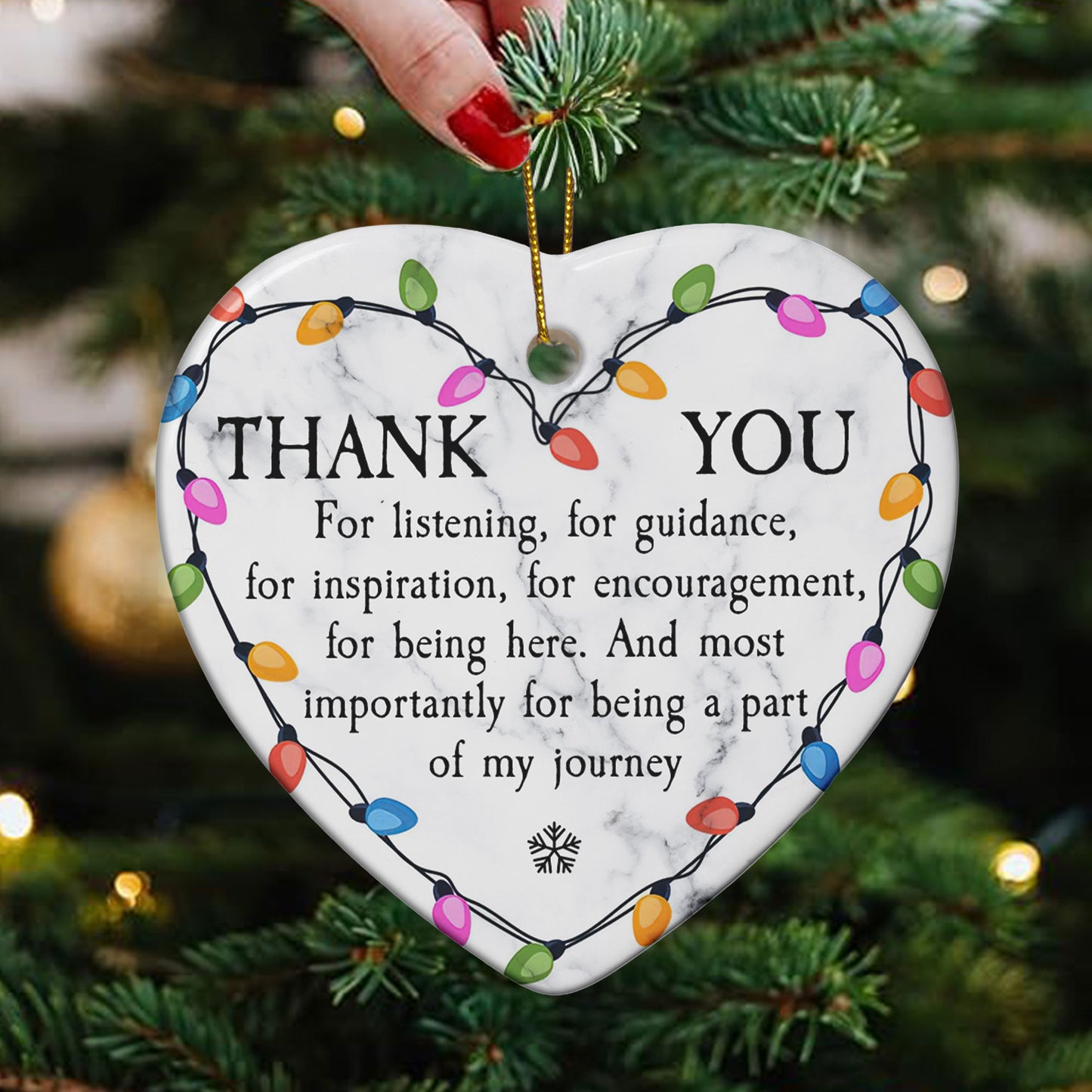 Thank You For Being A Part Of My Journey Heart-shaped Christmas Ornament