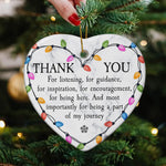Thank You For Being A Part Of My Journey Heart-shaped Christmas Ornament